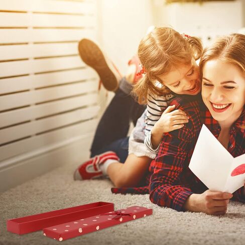 صندوق هدايا من الورق المقوى المبطن بالاسفنج من 24 قطعة من وكاف، صندوق تغليف هدايا مناسب لعيد الحب وعيد ميلاد الفتيات، 7.8 × 1.5 × 0.8 انش in Kuwait