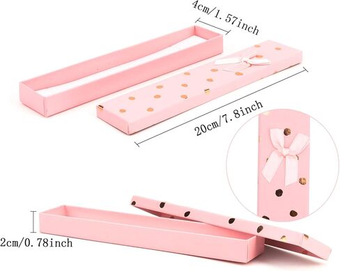 صندوق هدايا من الورق المقوى المبطن بالاسفنج من 24 قطعة من وكاف، صندوق تغليف هدايا مناسب لعيد الحب وعيد ميلاد الفتيات، 7.8 × 1.5 × 0.8 انش in Kuwait