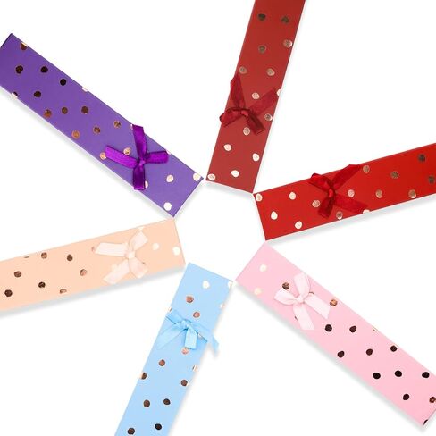 صندوق هدايا من الورق المقوى المبطن بالاسفنج من 24 قطعة من وكاف، صندوق تغليف هدايا مناسب لعيد الحب وعيد ميلاد الفتيات، 7.8 × 1.5 × 0.8 انش in Kuwait