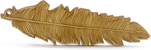 Summer-Ray Laser Cut Wooden Feather Scrapbooking Embellishment Jewelry Making (4.1 Inches (20pcs)) in Saudi Arabia