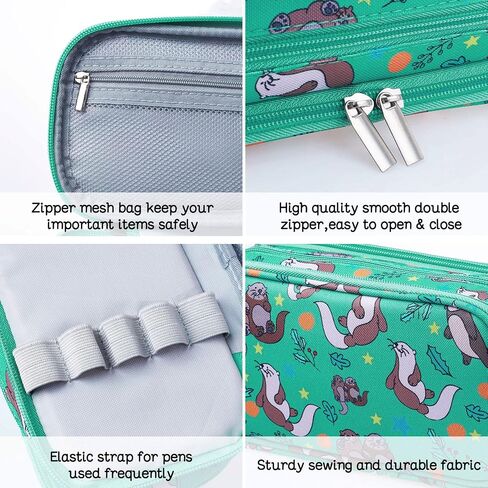 LParkin Seal Super Large Capacity Canvas Pencil Case Pen Bag Pouch Stationary Case Makeup Cosmetic Bag … in Saudi Arabia