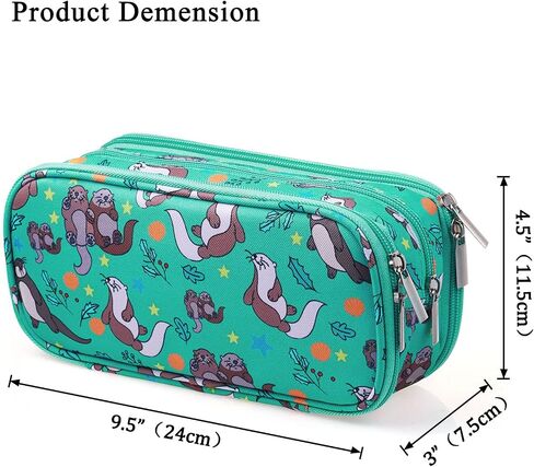 LParkin Seal Super Large Capacity Canvas Pencil Case Pen Bag Pouch Stationary Case Makeup Cosmetic Bag … in Saudi Arabia