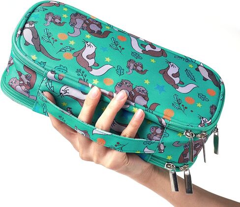 LParkin Seal Super Large Capacity Canvas Pencil Case Pen Bag Pouch Stationary Case Makeup Cosmetic Bag … in Saudi Arabia