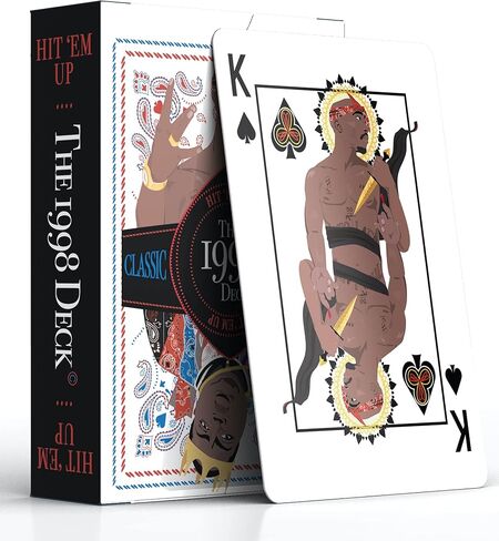 مجموعة Deck Hit 'Em Up Deck لعام 1998، زخرفة باللون الأبيض والأزرق/الأحمر in Saudi Arabia