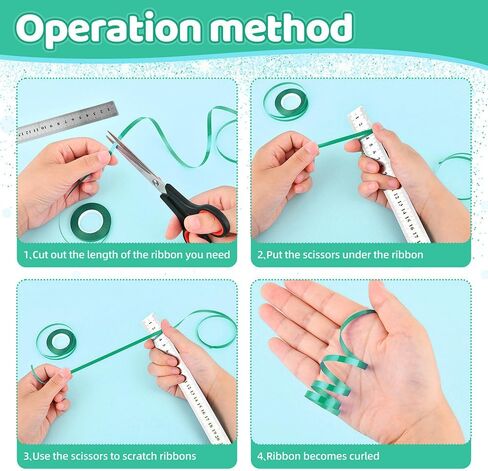 شريط تجعيد عيد الميلاد من LACNNY، 24 لفة أخضر أحمر ذهبي فضي شريط تجعيد 3/16 × 11 ياردة لكل قطعة. من أجل هدايا حفلات شريط البالونات in Kuwait