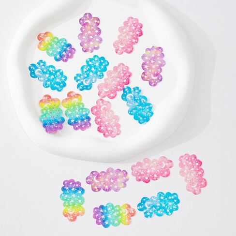 COLIGREE 24pcs Colorful Cloud Charms Hollow Cloud with Moon and Star Pendants for DIY Earrings Hanging Décor Packaging Décor Bookmarks Necklaces, Stainless Steel, No Gemstone in Kuwait