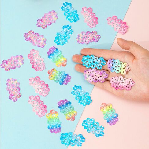 COLIGREE 24pcs Colorful Cloud Charms Hollow Cloud with Moon and Star Pendants for DIY Earrings Hanging Décor Packaging Décor Bookmarks Necklaces, Stainless Steel, No Gemstone in Kuwait