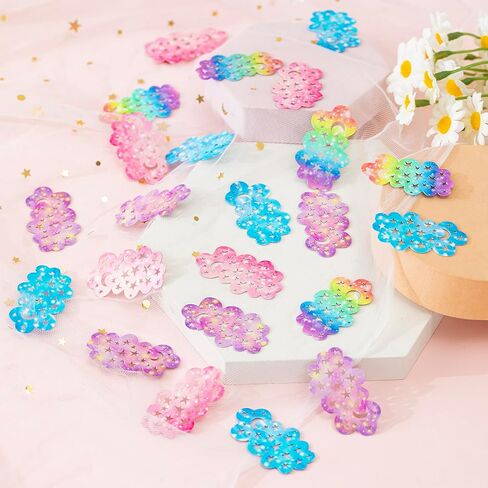 COLIGREE 24pcs Colorful Cloud Charms Hollow Cloud with Moon and Star Pendants for DIY Earrings Hanging Décor Packaging Décor Bookmarks Necklaces, Stainless Steel, No Gemstone in Kuwait