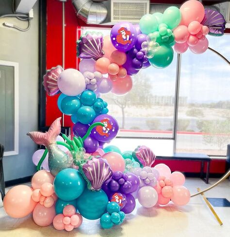 Mermaid Theme Party Decoration Balloon Garland Set, Mermaid Birthday Party Supplies, Latex Balloons for Mermaid Theme Party Mermaid Party Decorations Kids Baby Shower Birthday Party Supplies in Kuwait