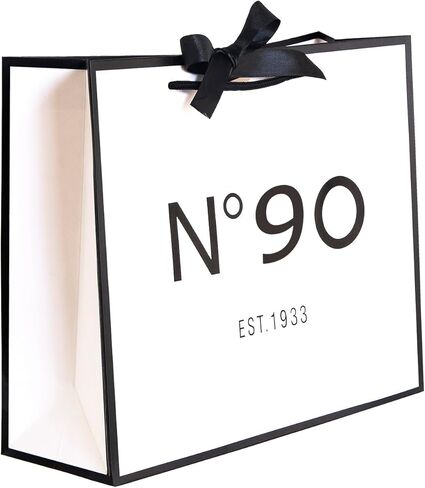 ANFENG هدية تذكارية لعيد الميلاد التسعين، مقاس حقيبة عتيقة للنساء 1933، حفل زفاف أمي، 90 عامًا، أكياس ورقية للحفلات، فكرة التسوق تسعين (حجم متوسط) in Kuwait