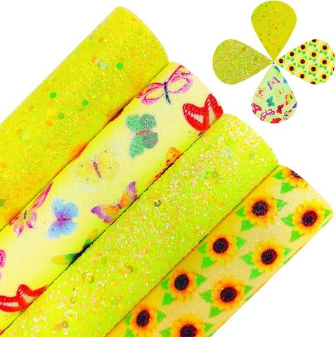 Sunmelyn 6 قطع من ملاءات الجلد الصناعي لعيد الحب مقاس 8 × 12 بوصة نسيج لامع مكتنز بنمط قلب لامع للأقواس (قلب أحمر وردي) in Saudi Arabia
