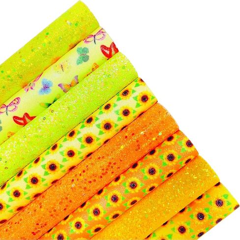 Sunmelyn 6 قطع من ملاءات الجلد الصناعي لعيد الحب مقاس 8 × 12 بوصة نسيج لامع مكتنز بنمط قلب لامع للأقواس (قلب أحمر وردي) in Saudi Arabia