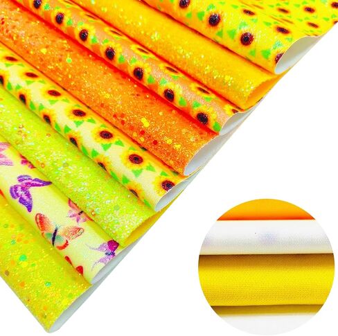 Sunmelyn 6 قطع من ملاءات الجلد الصناعي لعيد الحب مقاس 8 × 12 بوصة نسيج لامع مكتنز بنمط قلب لامع للأقواس (قلب أحمر وردي) in Saudi Arabia
