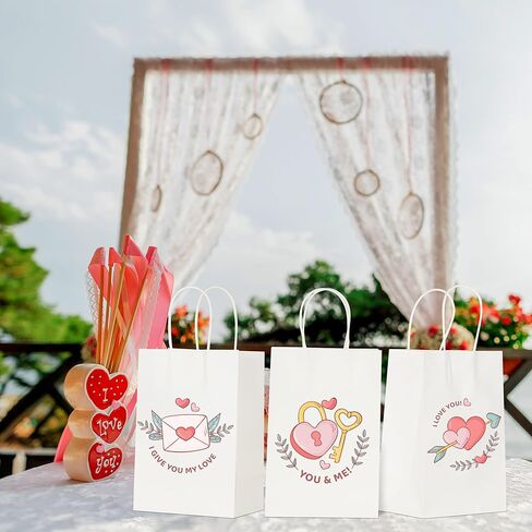 BLEWINDZ 120Pcs White Kraft Paper Bags with Handles Bulk – 5.25 x 3.75 x 8 Inch Small Gift Bags Shopping Bags Goody Bags Recyclable for Grocery Birthday Party Retail Wedding Sacks in Kuwait