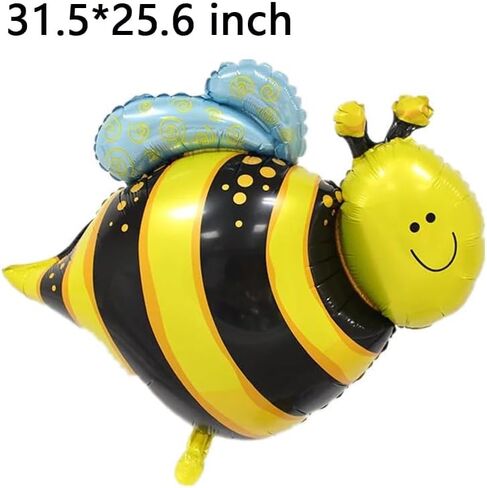 5 قطع من بالونات مايلر فويل على شكل نحلة باللونين الاصفر والاسود لحفلات استقبال المولود وحفلات استقبال المولود وحفلات اعياد الميلاد مقاس 31.5 انش in Kuwait