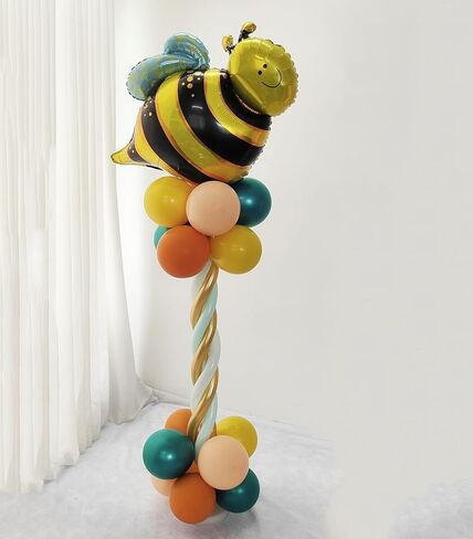 5 قطع من بالونات مايلر فويل على شكل نحلة باللونين الاصفر والاسود لحفلات استقبال المولود وحفلات استقبال المولود وحفلات اعياد الميلاد مقاس 31.5 انش in Kuwait