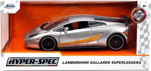 Jada Toys Hyper-Spec 1:24 Lamborghini Gallardo Superleggera Die-cast Car Silver, Toys for Kids and Adults in Saudi Arabia
