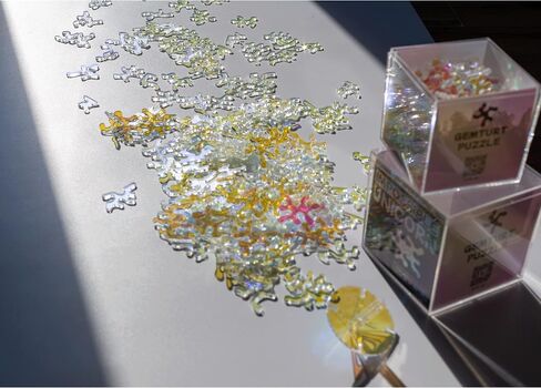 Impossible Unicorn - Round Unique Jigsaw Puzzle - Color Changing Iridescent Acrylic 180 Pieces Challenge Game for Adults Gift DIY by GEMTURT (100 Pieces) in Saudi Arabia