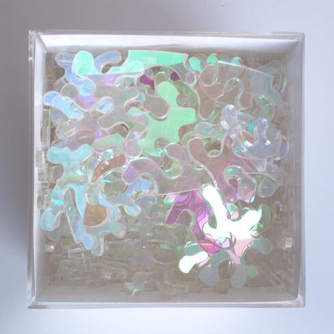 Impossible Unicorn - Round Unique Jigsaw Puzzle - Color Changing Iridescent Acrylic 180 Pieces Challenge Game for Adults Gift DIY by GEMTURT (100 Pieces) in Saudi Arabia