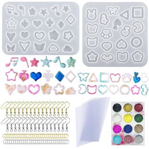Attuslla Earring Resin Molds Silicone Butterfly Jewelry Making Earring Molds Pendant Casting Resin Epoxy Molds with Jump Rings for DIY Jewelry Making, Pendant, Earrings in Kuwait
