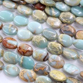 Natural Color Genuine Serpentine Real Gemstone Loose Beads Findings for Jewelry Making Supplies (Oval 1014mm) in Kuwait