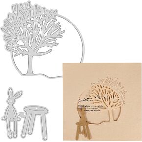 SRIZIAN قطعتان من قوالب القطع لصنع البطاقات، قالب نقش من الفولاذ الكربوني DIY مصنوع من الفولاذ الكربوني لقطع معدنية لعيد الميلاد وعيد الفصح وصنع بطاقات القصاصات وديكور ألبوم الصور in Kuwait