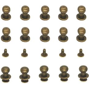 Yunpo جولة فيليبس رئيس زر البرونز مسمار شيكاغو البراغي 6x8 مم مسمار مسمار مسمار لصناعة يدوية الجلود الحرفية حزام المحفظة اليد إصلاح الديكور (30 قطعة) in Kuwait