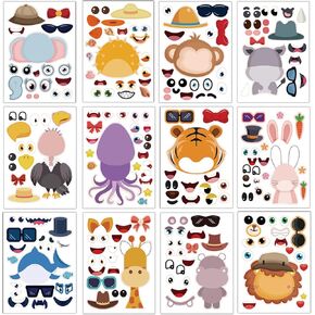 24 Sheets Make Your Own Construction Stickers Make A Face Stickers for Kids Toddlers with Trucks DIY Craf Kids Truck Themed Birthday Truck Party Supplies in Kuwait