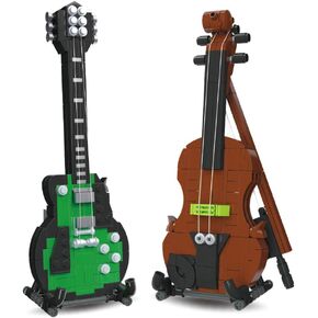 ابوستريف جيمز مجموعات مكعبات بناء جيتار وكمان - الات موسيقية، 422 قطعة - متوافقة مع مكعبات البناء من العلامة التجارية الكبرى in Kuwait