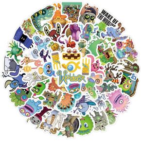 63Pcs My Singing Monsters Cartoon Game Vinyl Waterproof Graffiti Stickers for Adults for Birthday Halloween Party Supplies Decoration for Helmet Laptop Water Bottles Suitcase
