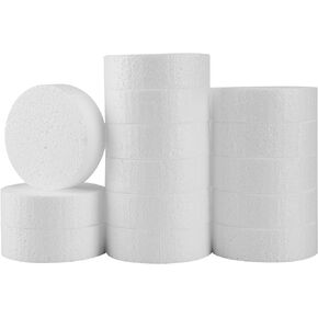 FFchuanhe 3 Inch 28-Pack Foam Circles for Crafts (1" Thick), Polystyrene Round Foam Disc for DIY Projects, Cakes and Decorations, Sculpture, Modeling, Arts and Crafts Supplies.(White)