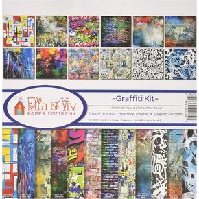 Ella & Viv by Reminisce EAV-1100 Graffiti Scrapbook Collection Kit, 12x12 inches