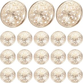MILISTEN 30pcs Round Metal Hollow Out Button Coat Buttons Flat Buttons Jacket Button Trousers Buttons Sewing Buttons (Black 20mm) in Saudi Arabia