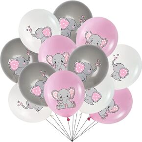 45Pcs Elephant Balloons - Elephant Baby Shower Decorations for Girl and Baby , Pink Elephant Theme Gender Reveal Party Birthday Party Supplies Indoor Outdoor Decor in Kuwait