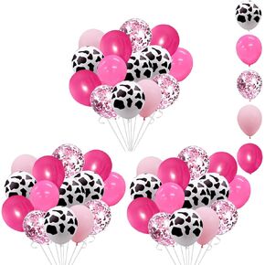 Lukinuo Cowgirl Balloons 95pcs Pink Western Cow Print Latex Confetti Balloon for Western Disco Cowgirl Retro Horse Last Rodeo Bachelorette Party Cow Theme Baby Bridal Shower Wedding Birthday Decor
