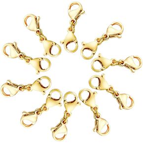 10 Pack Double Lobster Clasp Necklace Clasp Classic Double End Design Necklace Clasps and Closures, Necklace Extender Double Claw Connector Suitable for Jewelry Chain in Kuwait