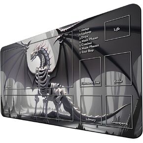 بساط لعب MTG، بساط لعب TCG لـ MTG TCG مقاس 24 × 14 بوصة، بساط لعب محبر ببطاقة التداول مع حقيبة تخزين، سطح مطاطي ناعم، لعبة معركة
