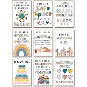 لوازم ركن الهدوء، 9 قطع من ملصقات الصحة العقلية، عناصر ركن مهدئة للاطفال، ديكور الفصول الدراسية والتعليم الخاص، مخطط المشاعر والعواطف لمرضى التوحد في مرحلة ما قبل المدرسة، لا غنى عنها للمعلمين in Kuwait