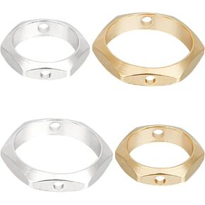 CREATCABIN 52 قطعة 24K مطلية بالذهب دائرة مستديرة حبة الإطار 2 ألوان 2 ثقب 1 صندوق فاصل النحاس موصل حلقة 925 الفضة الاسترليني مطلي للديكور القرط سوار قلادة صنع المجوهرات الحرفية 6 مم in Kuwait