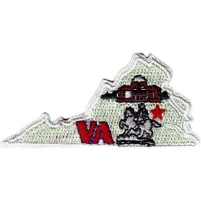 Virginia State Shape "VA" - Iron On Embroidered Applique Patch in Saudi Arabia