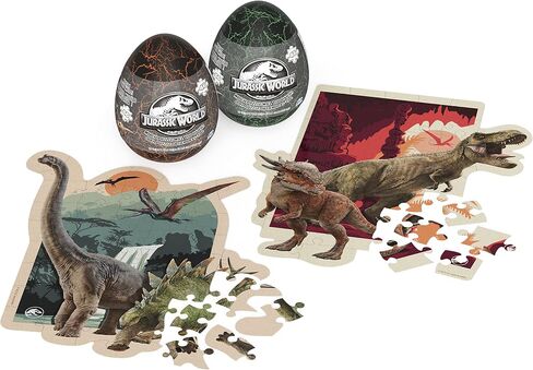 Jurassic World, 2 Mystery Puzzle Bundle 46-Piece Jigsaw Activity Dinosaur Park Movie in Egg, for Adults & Kids Ages 4 and up in Saudi Arabia