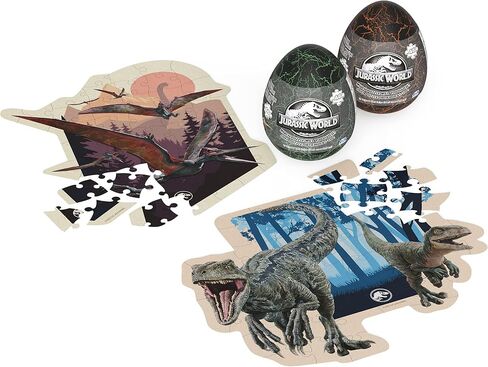Jurassic World, 2 Mystery Puzzle Bundle 46-Piece Jigsaw Activity Dinosaur Park Movie in Egg, for Adults & Kids Ages 4 and up in Saudi Arabia