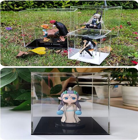 Clear Acrylic Display Case Box ，Versatile Collectibles Display Dustproof Showcase with Thickening Base，for Display Action Figures Home Storage Organizing Toys (4x4x4 inch/10x10x10cm) in Saudi Arabia