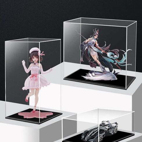 Clear Acrylic Display Case Box ，Versatile Collectibles Display Dustproof Showcase with Thickening Base，for Display Action Figures Home Storage Organizing Toys (4x4x4 inch/10x10x10cm) in Saudi Arabia