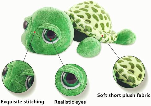 XIAOHONG Green Turtle Plush Toys,13.7'' Stuffed Turtle Plush with Big Eyes,Tortoise Plush Pillow Sea Turtle Stuffed Animal Turtle Plush Toys for Kids Great Gift for Turtle Lovers in Kuwait