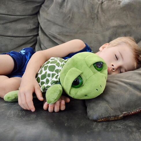 XIAOHONG Green Turtle Plush Toys,13.7'' Stuffed Turtle Plush with Big Eyes,Tortoise Plush Pillow Sea Turtle Stuffed Animal Turtle Plush Toys for Kids Great Gift for Turtle Lovers in Kuwait