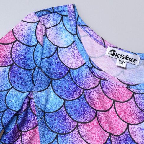 Jxstar Girls&Doll Matching Dresses Long Sleeve Unicorn Mermaid Outfits Clothes in Kuwait