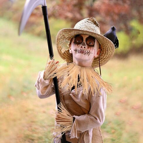 مجموعة قش فزاعة مكونة من 10 قطع، اكسسوارات زي فزاعة من عشب الرافيا، ملحقات حفلات الهالوين in Kuwait