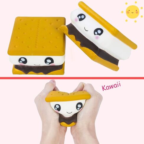 AILIMY سكويشيز ساندويتش بسكويت جامبو بطيء الارتفاع لطيف برائحة الطعام الكريمي لألعاب حفلات الأطفال in Kuwait