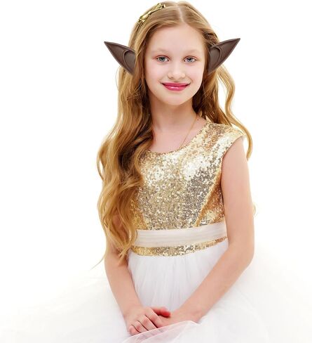 ترونيسترو 10 ازواج من اذني قزم الهالوين مصنوعة من اللاتكس بلون بني، اذان بيكسي الجنية مصاص الدماء للهالوين والكريسماس، اكسسوارات تنكرية، مقاسين in Kuwait